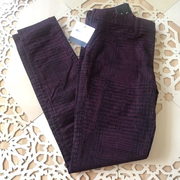 Calvin Klein corduroy animal print Purple and black Skinny Slim Jean pants 4 - Picture 3 of 13